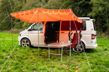 Retro Campervan/Caravan Sun Canopy Shade Orange, 3 of 4