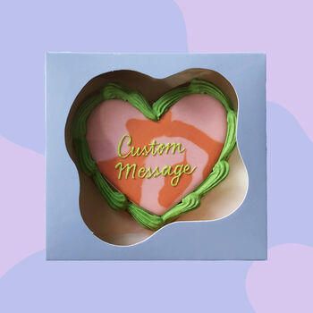 Personalised Retro Heart Iced Biscuit In Tutti Frutti, 3 of 4