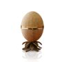 Travertine Lotus Egg Sculpture With Brass Band, thumbnail 2 of 2