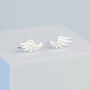 Sterling Silver Feather Angel Wing Stud Earrings, thumbnail 1 of 5