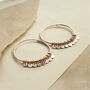 Sterling Silver Rose Gold Plated Sequin Hoop Earrings, thumbnail 2 of 3