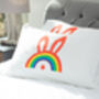 Rainbow Bunny Pillowcase, thumbnail 1 of 4