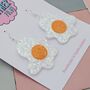 Large Fried Egg Earrings, thumbnail 3 of 4