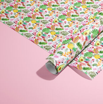 Tropical Theme Wrapping Paper Roll Or Folded, 2 of 3