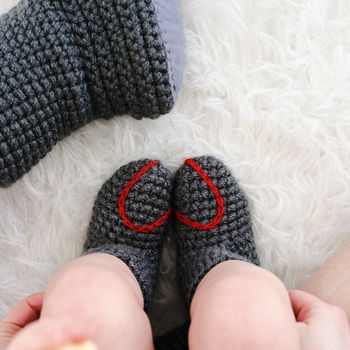 Handmade Baby Booties With Heart Or Snowflake, 7 of 12