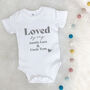 Loved By Auntie And Uncle Personalised Babygrow, thumbnail 1 of 9