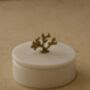 Handmade White Marble Storage Box With Bronze Coral Lid, thumbnail 1 of 2