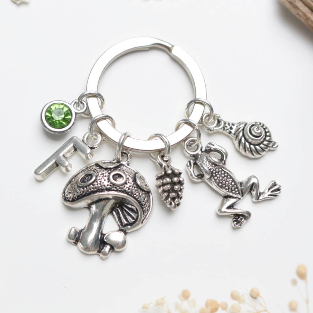 Goblincore Forest Forager Keyring, Cottagecore Gift, 1 of 8
