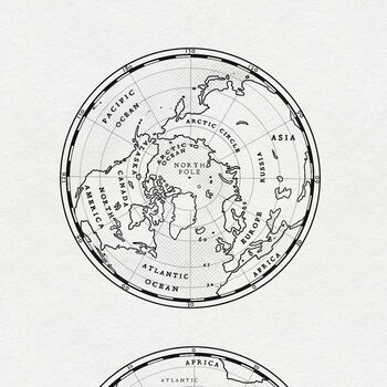 Arctic And Antarctica Map Print | Polar Artwork, 4 of 10