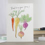 'Rooting For You!' Funny Veg Good Luck Card, thumbnail 1 of 3