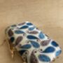 Blue Rectangular Gold Bird Clasp Clutch Bag, thumbnail 11 of 12