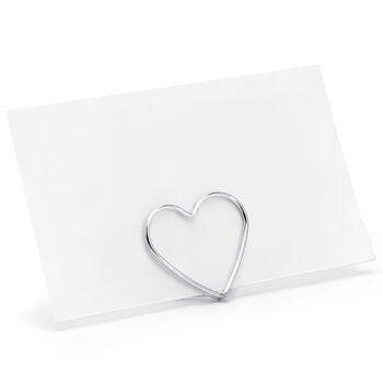 Silver Heart Place Card Holders, 2 of 5