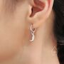 Sun And Moon Face Hoop Earrings In Sterling Silver, thumbnail 4 of 12