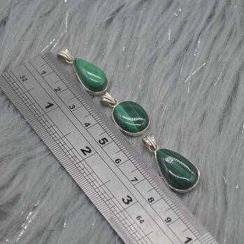 Malachite Pendant: Sterling Silver, 4 of 8