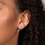 Silver Plated Ribbon Bow Crystal Stud Earrings, thumbnail 1 of 4