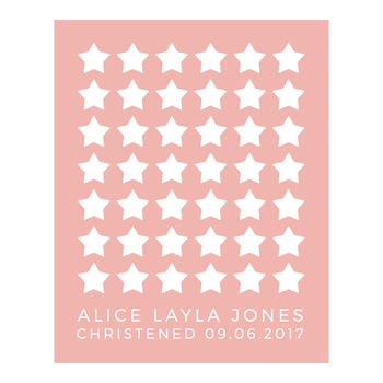 Stars Personalised Christening Guest Book Print, 2 of 5