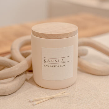 Cashmere And Oak Concrete Candle Soy Wax, 3 of 4