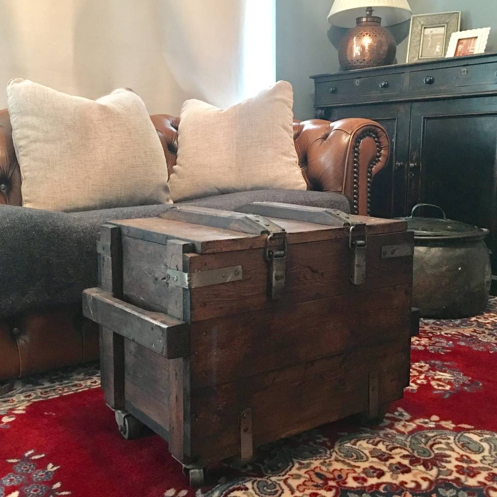 Upcycled Vintage Trunk Coffee Table On Wheels By The ...