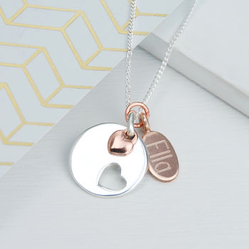 Personalised Double Heart Necklace, 3 of 6