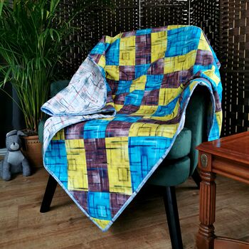 Large Quilt For Men, Geometric Star Quilted Blanket, 5 of 9