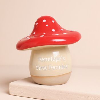 Personalised Message Ceramic Toadstool Money Box, 3 of 6