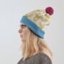 Bright Lambswool Knitted Stag Bobble Hat, thumbnail 7 of 11