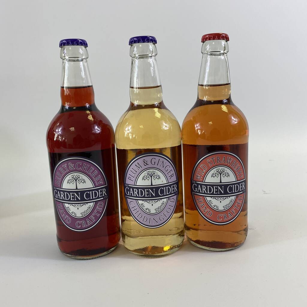Six 500ml Bottles Of Fruit Cider And Three Snacks By Ciderlicious