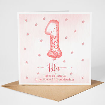 Pink Balloon 1st Birthday Card, 2 of 5