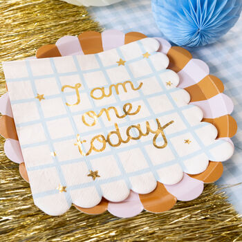 1st Birthday I Am One Today Teddy Bear Paper Napkins X 12, 2 of 3