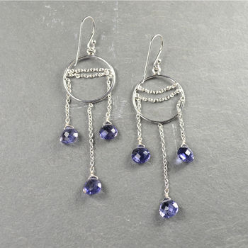 Amelia Earrings Iolite And Silver, 2 of 3