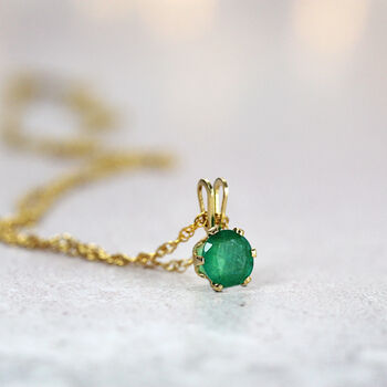 Emerald Solitaire Necklace, 2 of 7