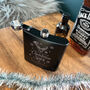 Personalised Christmas Stag Engraved Black Metal Hip Flask 6oz, thumbnail 5 of 7