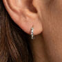 Sterling Silver Crystal Wave Huggie Hoops, thumbnail 1 of 2