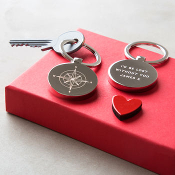 Personalised Father's Day Engraved Compass Keyring, 6 of 6