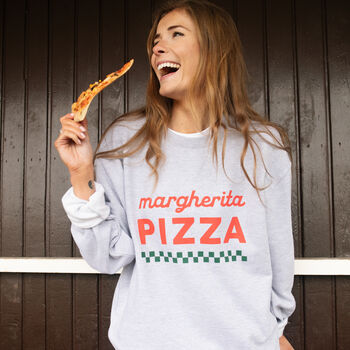 Margherita Pizza Unsiex Slogan Sweatshirt, 3 of 3