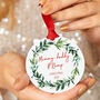 Personalised Couples First Christmas Wreath Decoration, thumbnail 2 of 3