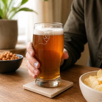 Engraved Pint Glass Personalised 30th Birthday Gift, 3 of 11