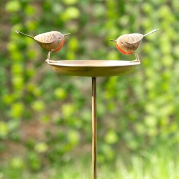 Vintage Robin Bird Bath Feeder Bowl Garden Decor Statue, 2 of 5
