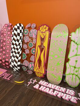 Personalised Custom Clear Acrylic Skateboard Deck, 5 of 6