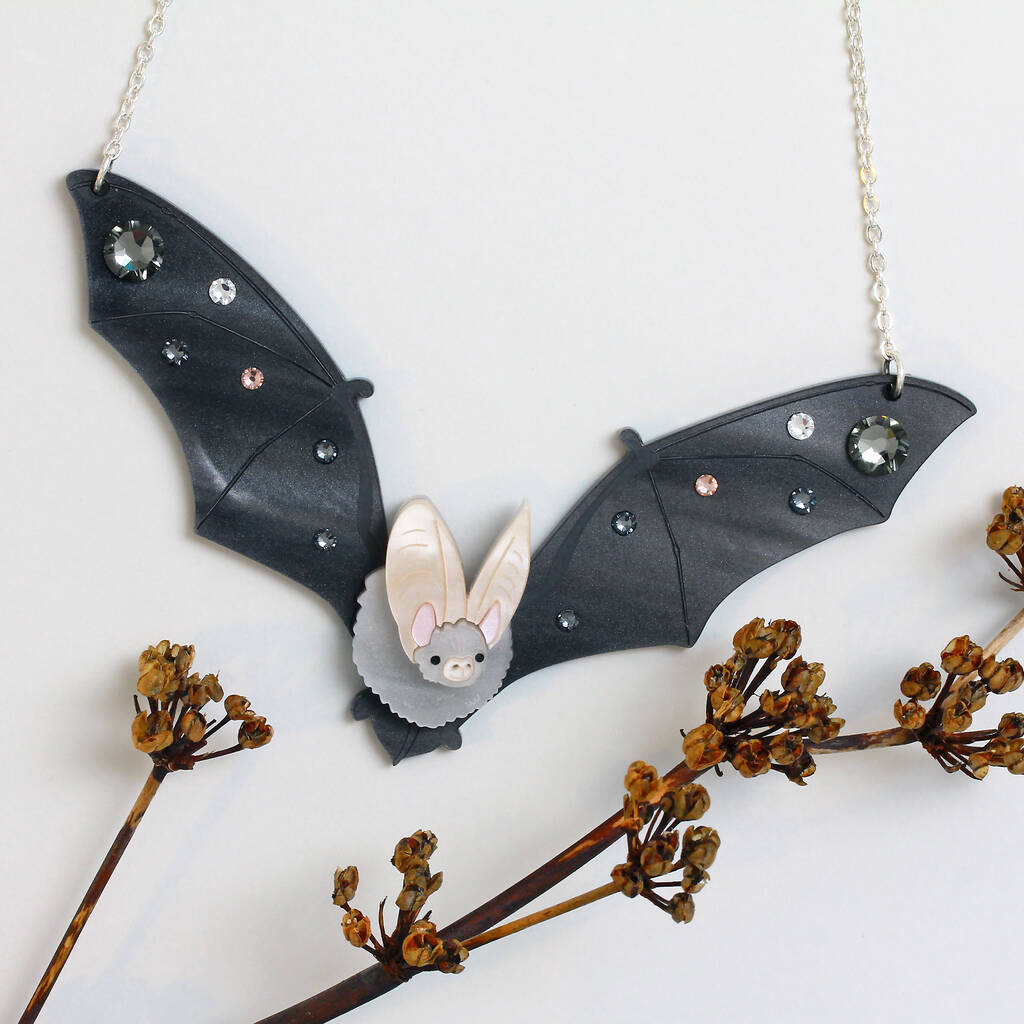 Long Eared Bat Statement Necklace, 1 of 6