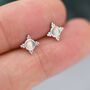 Three Dot And Opal Stud Earrings In Sterling Silver, thumbnail 6 of 12
