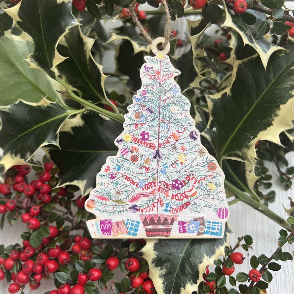 Christmas Tree Wooden Christmas Decoration, 1 of 4