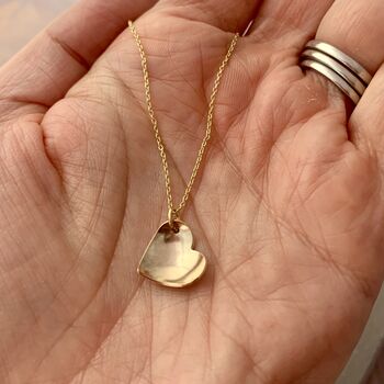 9ct Gold Curved Heart Pendant, 3 of 5