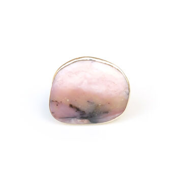 Pink Opal Gemstone Ring Set In 9ct Gold And Silver, 3 of 5