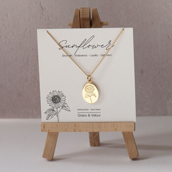Sunflower Personalised Gold And Silver Necklace, 2 of 12