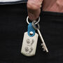 Personalised Handprint Leather Tag Keyring For Him, thumbnail 1 of 5