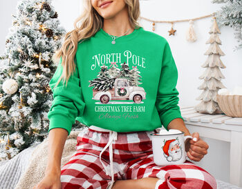 North Pole Christmas Tree Farm Sweatshirt, 10 of 12