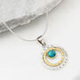 Infinity Universe Turquoise Sterling Silver And Brass Necklace, thumbnail 1 of 8