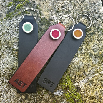Personalised Classic Leather Key Fob, 10 of 12
