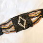Metallic Fringe Geometric Seed Bead Cuff Bracelet, thumbnail 2 of 3